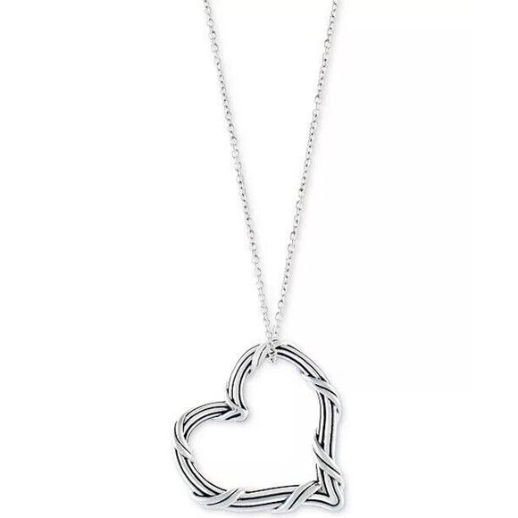 Peter Thomas Roth Sterling Silver Heart Pendant Necklace Luxury Designer Trendy - Picture 1 of 13